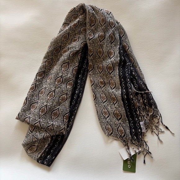 NWT Orvis Scarf Wool Blend Granola Outdoor Lagenlook - Picture 2 of 7